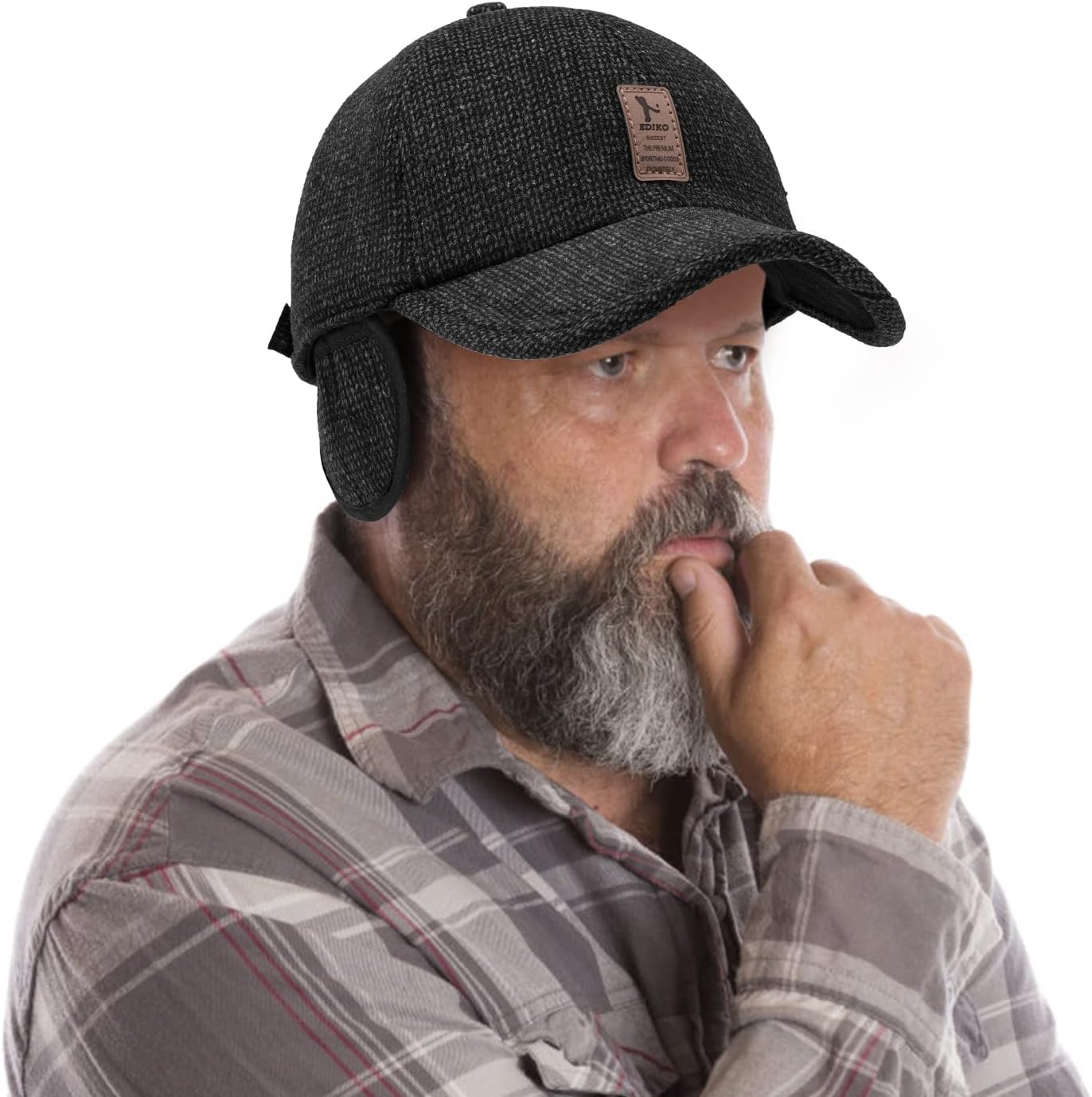 2 Pack Men's Winter Baseball Cap with Ear Flaps, Baseball Winter Hats with Ear Flaps for Men Outdoor Walk Running - Image 6