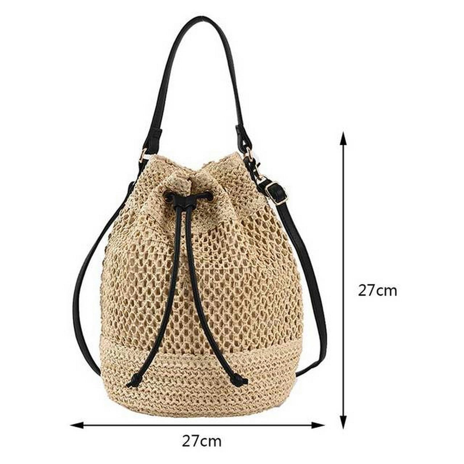 NOGRAX Zaino Scuola Borse Di Paglia Estiva Per Sacchetti Di Spalla Di Cannuccia Da Donna Rattan Manico Intrecciato Sacche Di Spiaggia A Crochet Cavo Raffa Borse Casual