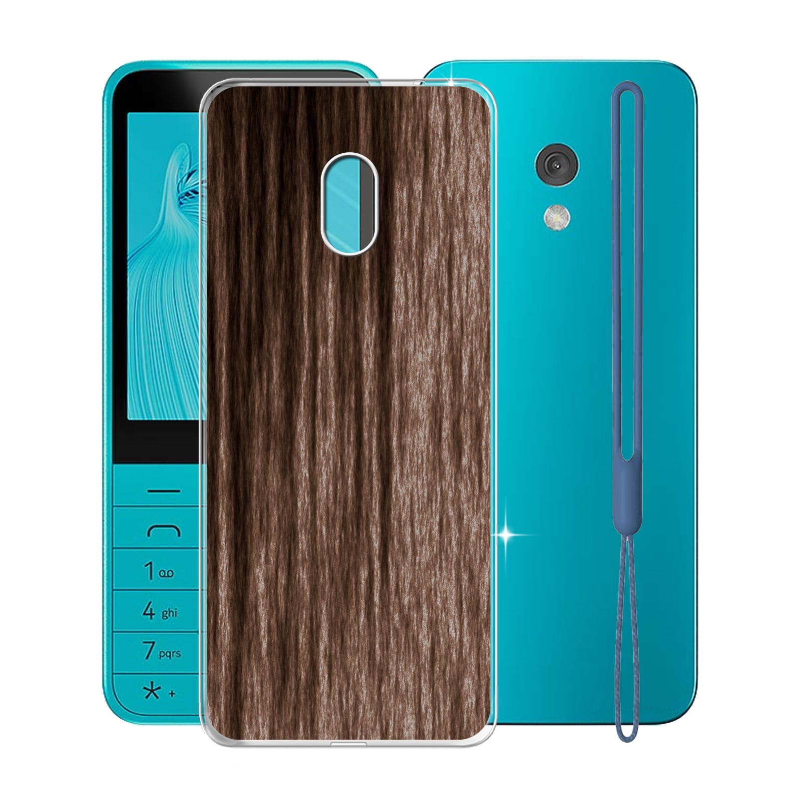 for Nokia 235 4G 2024 Case, WXPPJ Full Body Protection Shockproof Cover Case, Transparent Soft Silicone TPU Back Cover Bumper Phone Case for Nokia 235 4G 2024 (2.80") - XV22