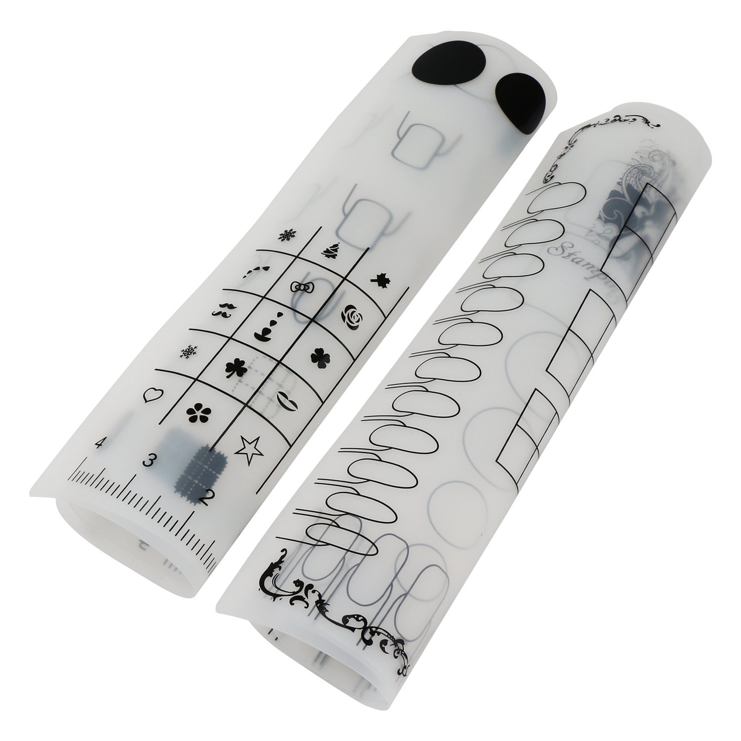 2 tapetes acrílicos para uñas, 16 pulgadas, de silicona, para decoración de uñas, placa de estampado de espacio de trabajo, tapete de manicura, almohadilla de práctica de coloración de 8