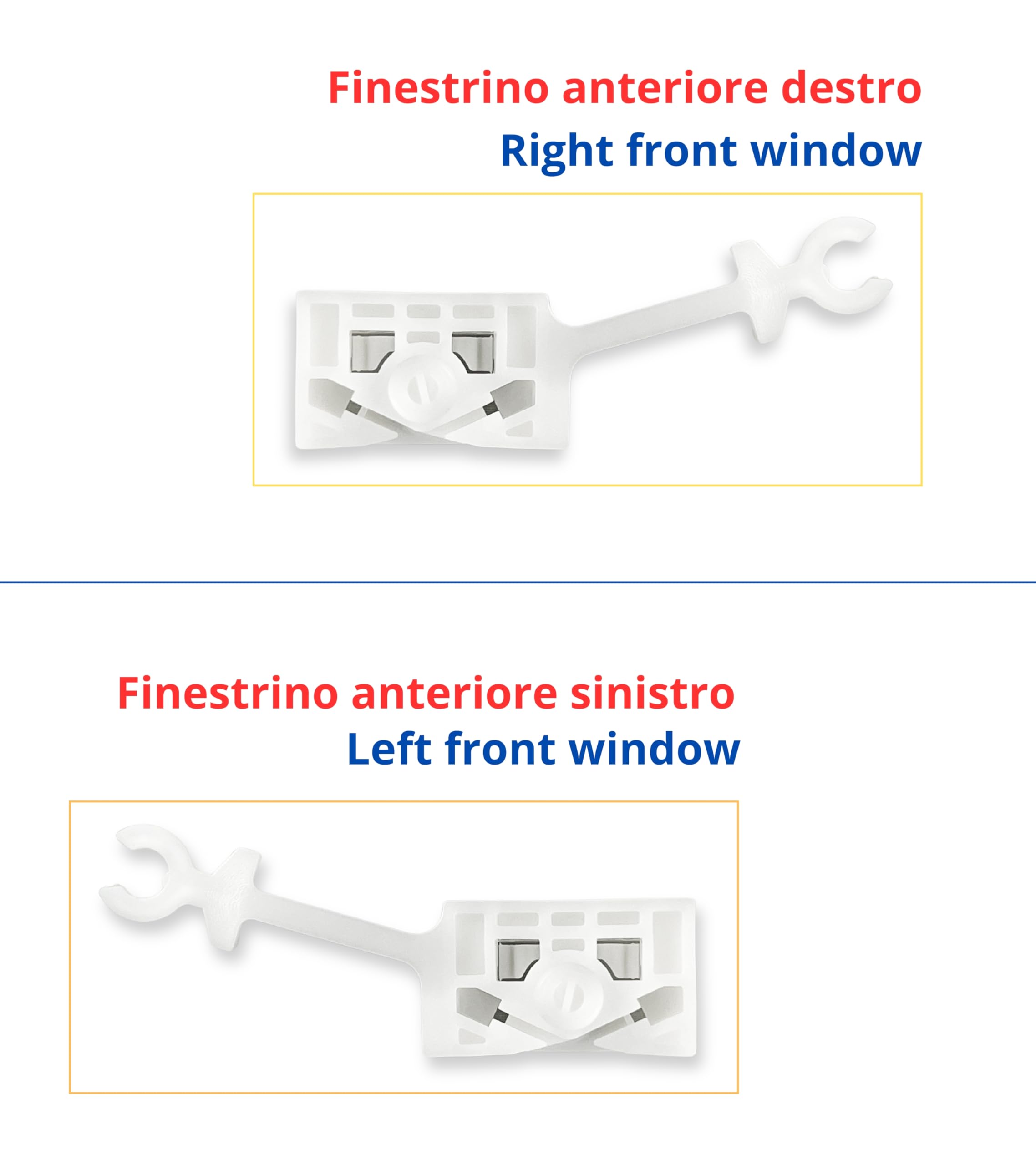 1neiSmartech Set 2 Clip Riparazione Regolatore Alzacristalli Finestra Porta Anteriore Destra e Sinistra Compatibile Con Alfa Romeo 147 2000–2010 Ricambio Aftermarket per Finestrino
