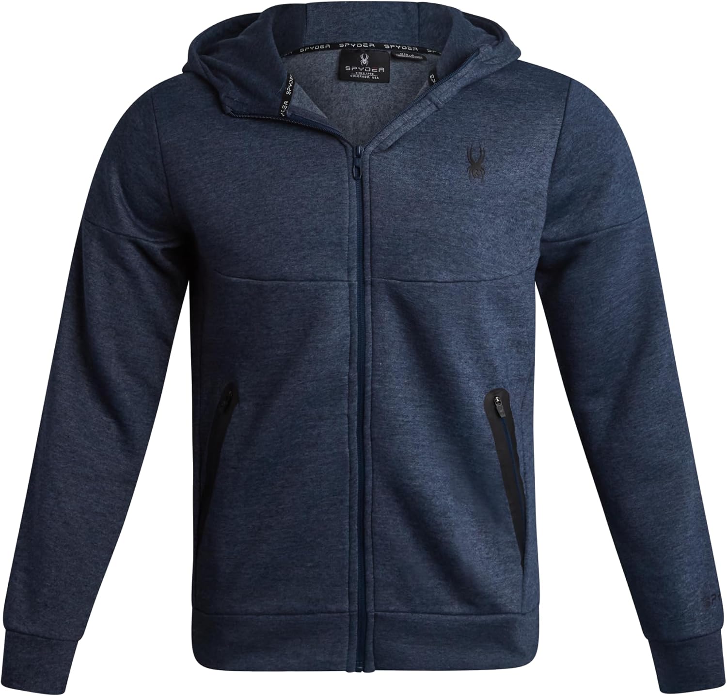 Spyder Mens Zip Up Hoodie - Super Soft Performance Fleece Sweatshirts for Men - Warm Athletic Hoodies for Running Walking Gym