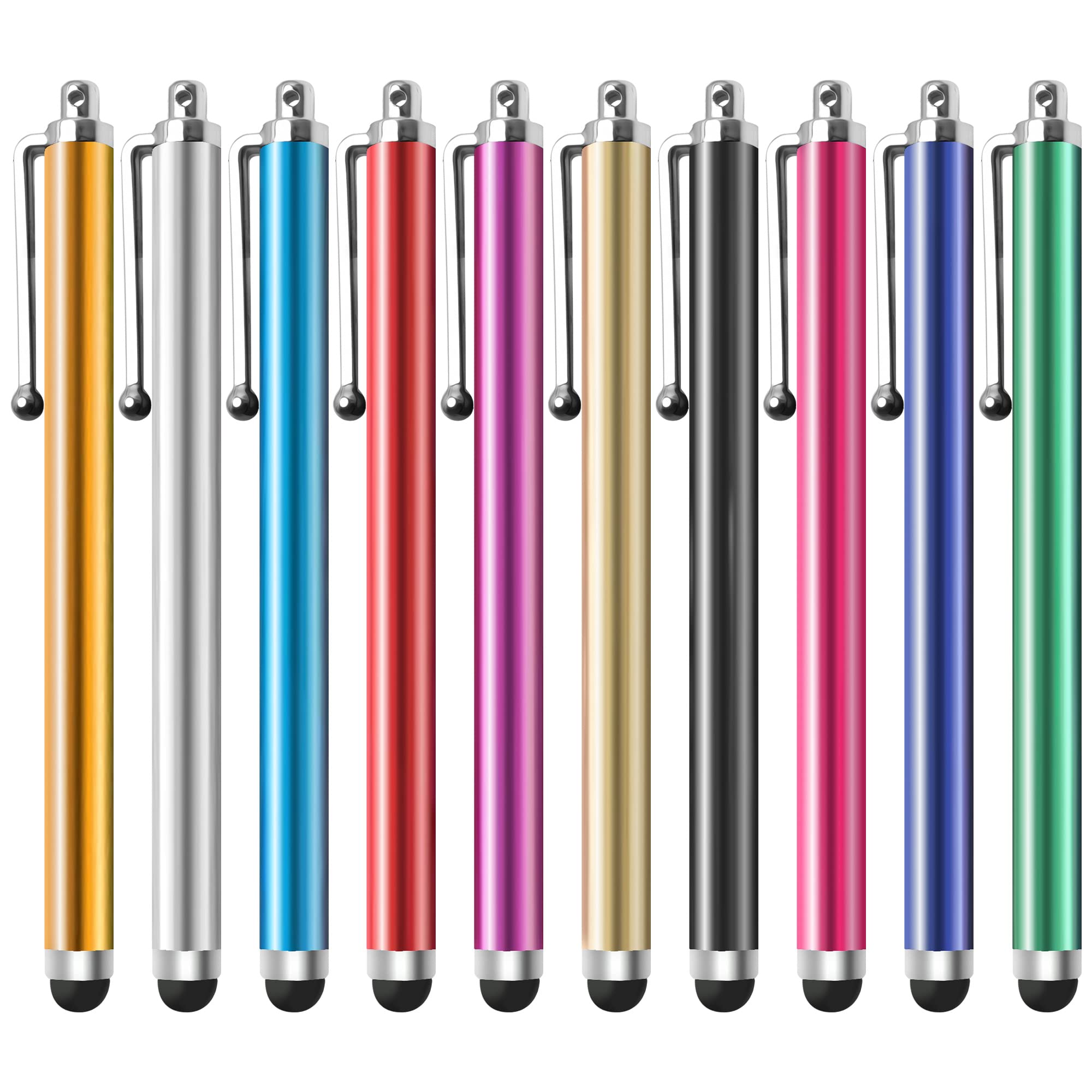 YUNJUStylus Pen [10 Pack] Universal Capacitive Touch Screen Pens for Tablets, iPad Mini, Pro, Air, Smartphones, Samsung Galaxy - Multiple Colors Multicolor