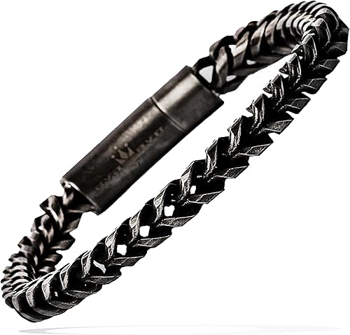Pulsera de acero inoxidable para hombre, estilo medieval vintage envejecido, acero 316L resistente, accesorio audaz para el hombre moderno, regalo