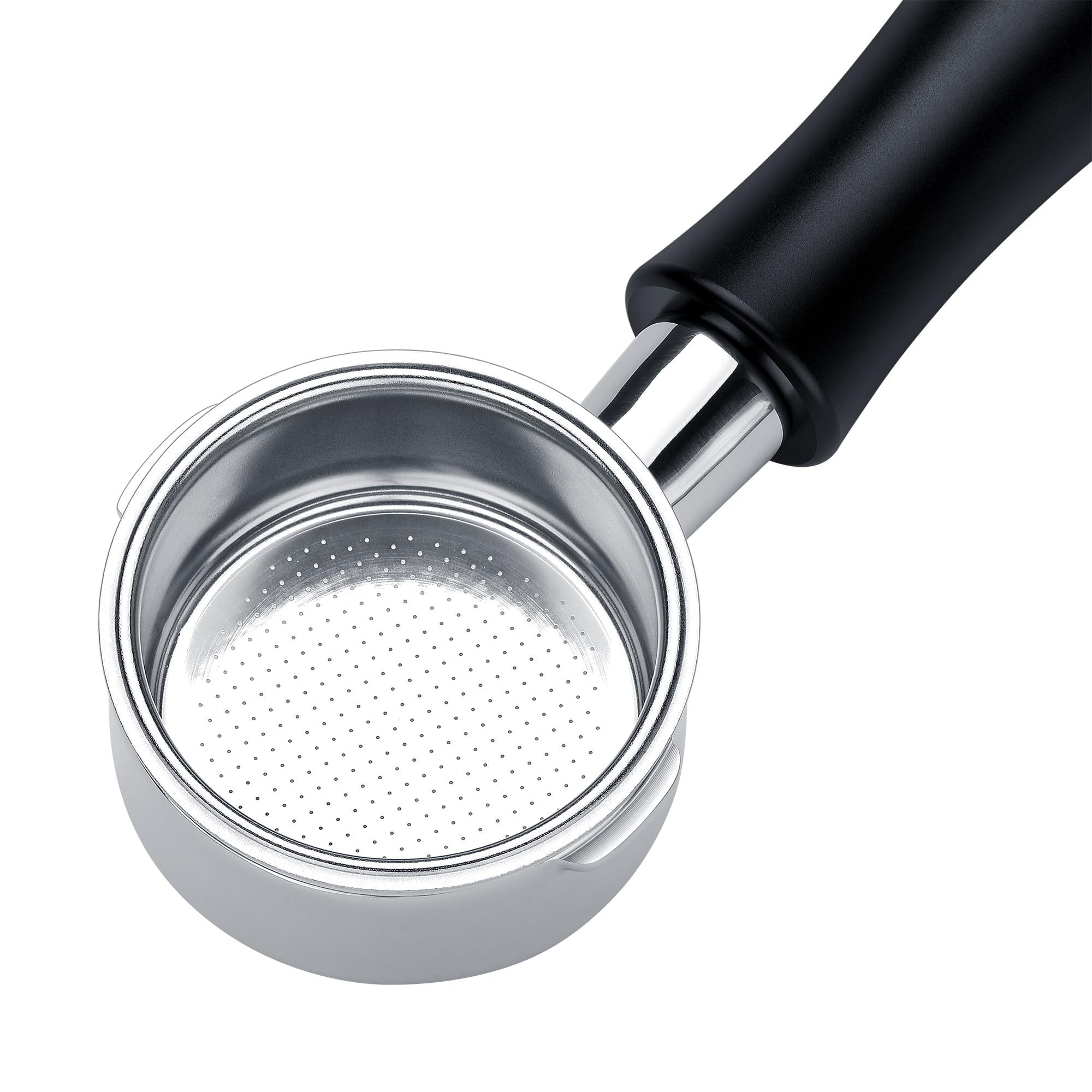 Normcore Sitko bez dna, 51 mm, kompatybilne z maszynami dźwigniowymi La Pavoni, wyprodukowane po sierpniu 2000 r., sitko z czarnym anodowanym uchwytem aluminiowym