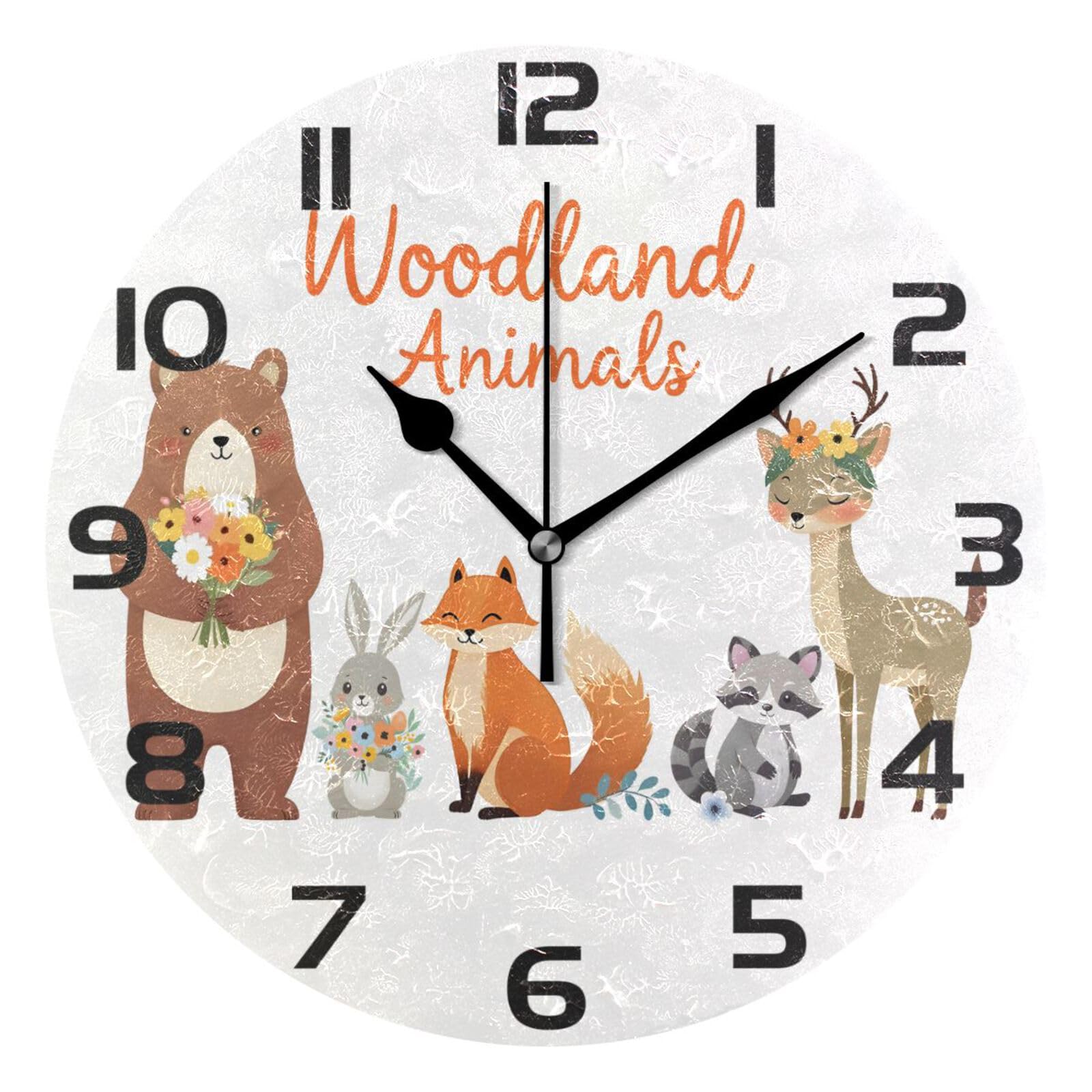 Horloge murale lapin renard ALAZA pour décorer facilement la chambre d'enfant