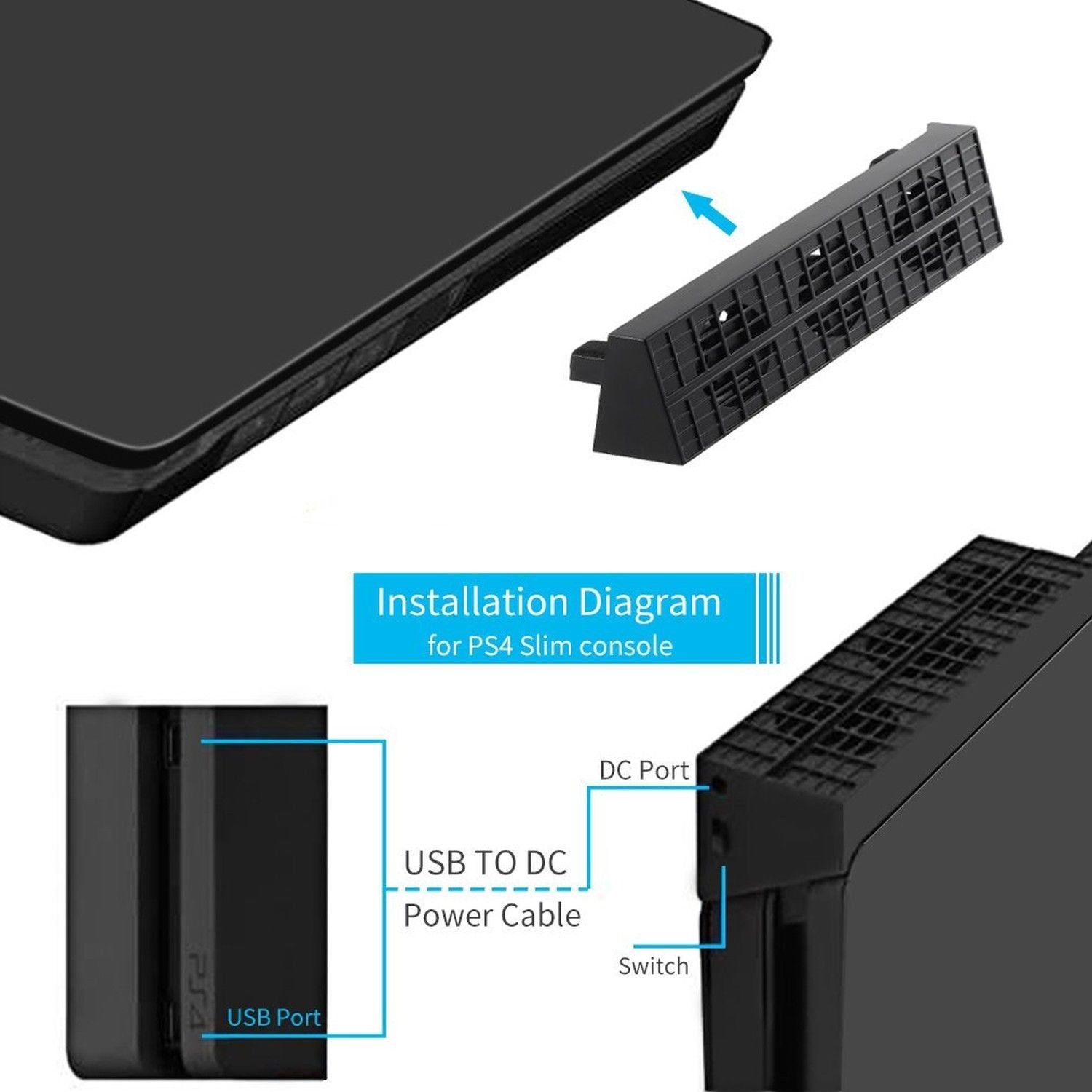 OSTENT Ventilador de refrigeración externa Radiador turbo enfriador para Sony Playstation 4 PS4 Slim Console