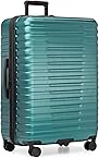 U.S. Traveler Boren Expandable Hardside Rugged Travel Luggage with 8 Spinner Wheels, Teal, Checked-Large 30-Inch