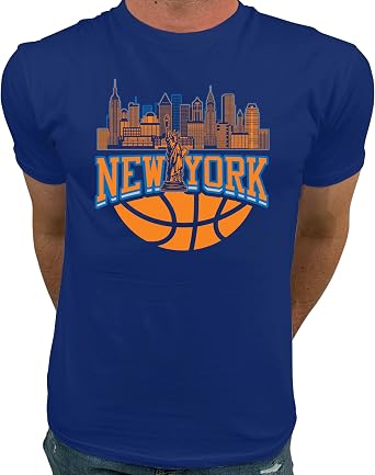 New York Basketball T-Shirt Unisex Skyline Graphic Tee with Skyline Design