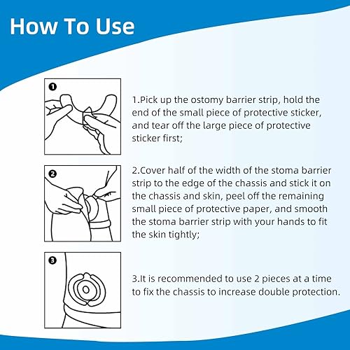 Miniatura 7 de 20 tiras de barrera para ostomía, tiras elásticas moldeables de barrera médica hidrocoloide adhesiva, tiras de barrera cutánea sin látex, extensores