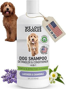 Dog Shampoo, Conditioner & Detangler, Hypoallergenic Tearless Lavender 16OZ