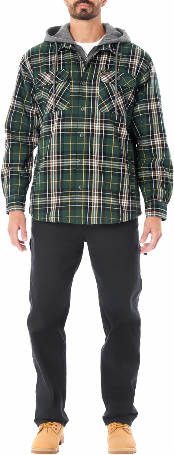 Smith's Workwear Big Men's Sherpa-Lined Hooded Flannel Shirt-Jacket with Inset - Image 8