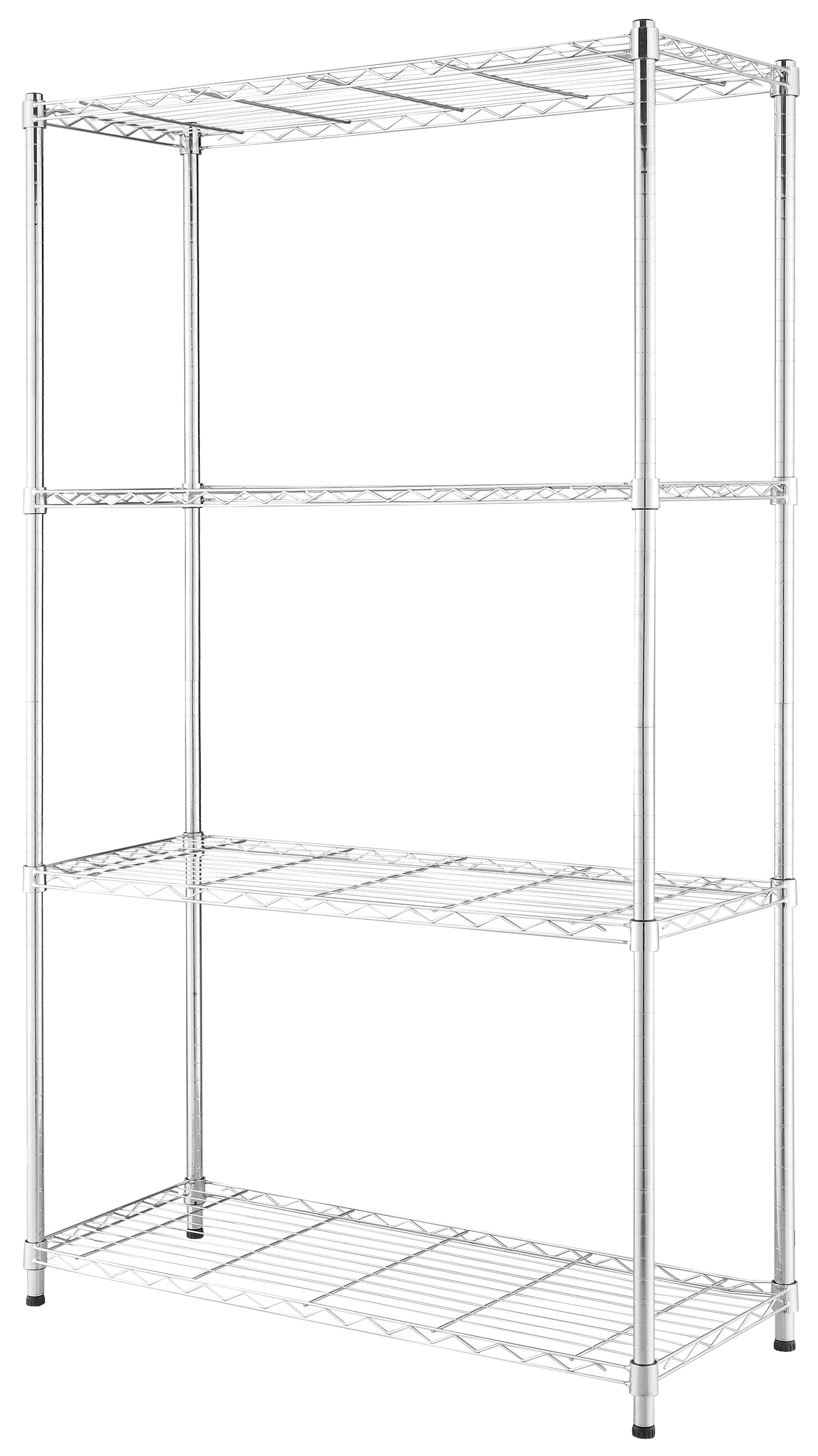 arredoplaza - Scaffale In Acciaio Cromato Robusto Resistente 4 Ripiani Regolabili 90x35x160 CM Per Casa Ufficio Garage Magazzino Portata 70Kg Design Moderno Funzionale Facile Da Montare