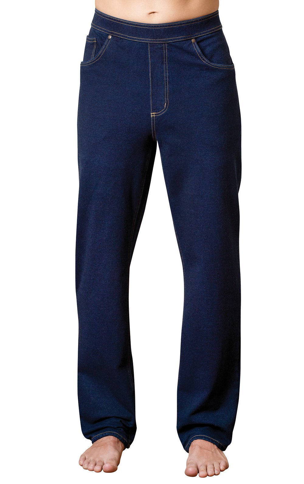 PajamaJeans Mens Pull On Jeans - Elastic Waist Pants - Straight Leg Sweatpant Jeans Indigo XXL product thumbnail 3