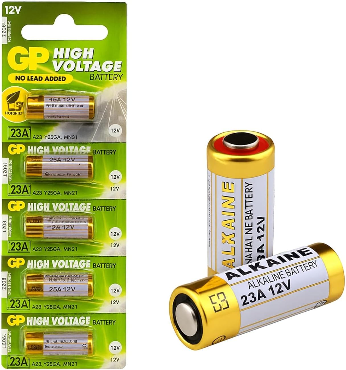 (Pack of 3) GP 23A 12V Alkaline Batteries 5-Pack | High-Voltage Power for Key Fobs, Remotes, Alarm, Doorbells etc (3)