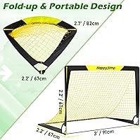 Vista 8 de Happy Jump Portería de Fútbol Emergente Plegable para Patio Trasero 7x5 pies, 5x3.6 pies, 4x3 pies, 3x2.2 pies