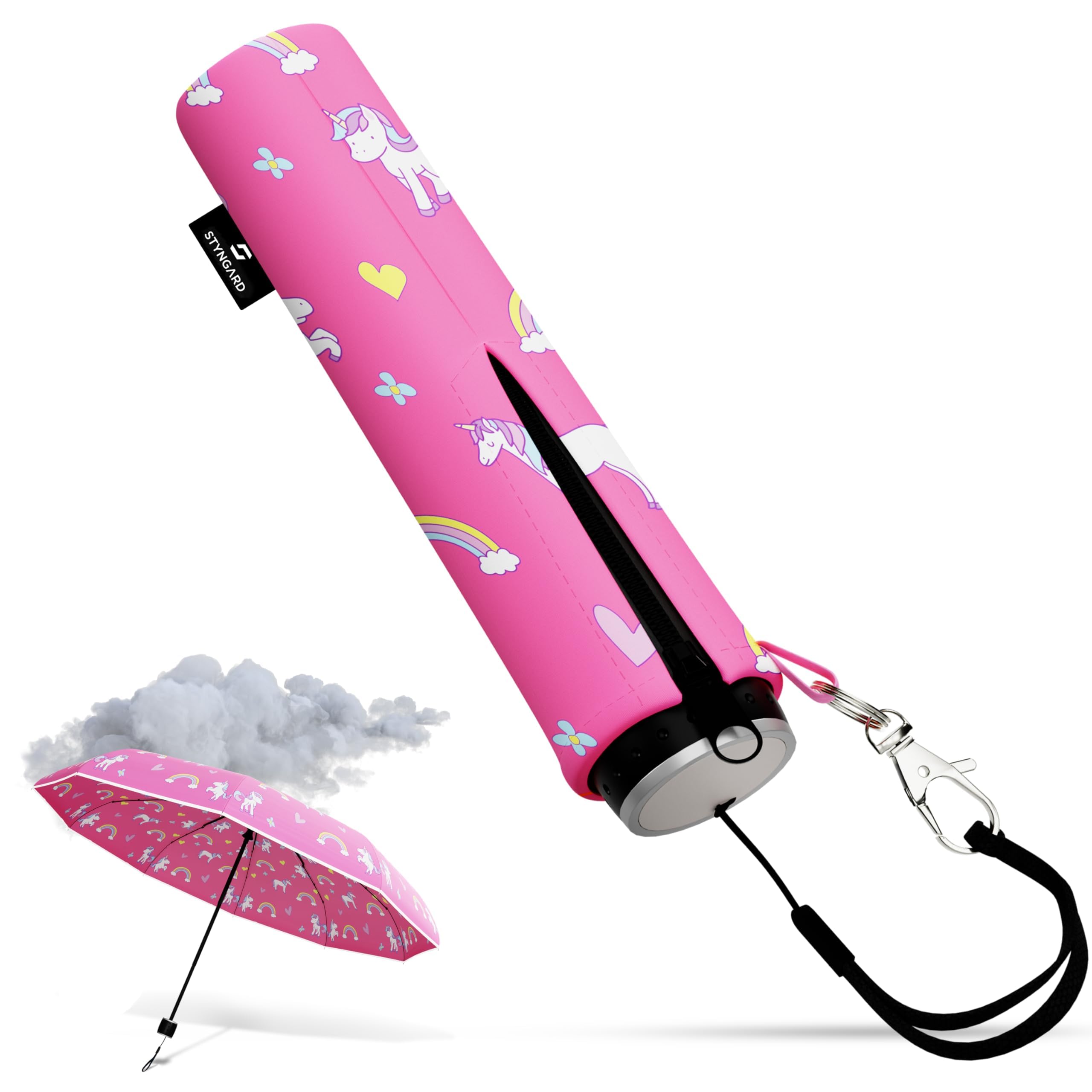 STYNGARD Regenschirm Kinder mit Sicherheitsreflektoren und Reflektorband - Kinder Regenschirm Mädchen & Junge - Kinderschirm - Schirm für Schulranzen Modell STOCKHOLM