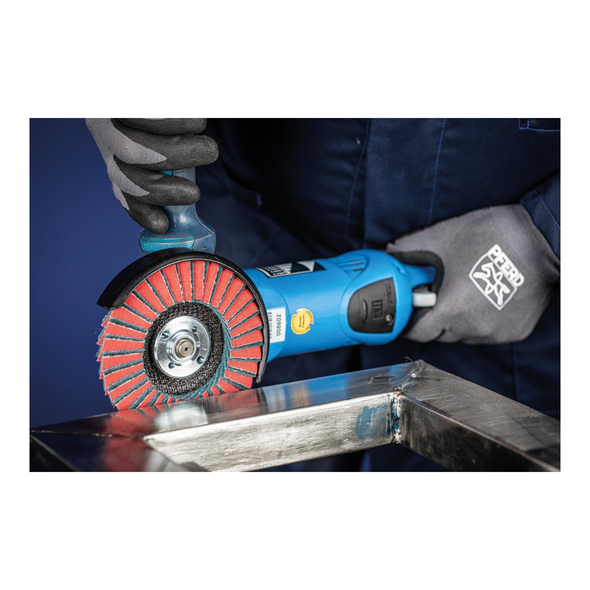 PFERD 44698006 POLIVLIES tarcze wachlarzowe zestaw PVZ, 3-częściowy | ceramika Ø 125 mm Ø otworu 22,23 mm CO 60/G, 80/M, 120/F | do szlifowania końcowego, korund A/C0-COOL