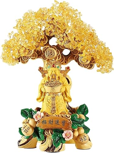 Árbol de dinero de cristal riqueza de la suerte árbol de la suerte citrino árbol de la suerte decoración de Buda árbol de la fortuna decoración