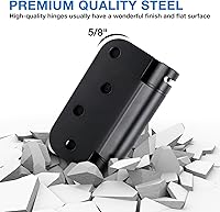 Vista 4 de Bisagras negras de cierre automático para puerta, bisagra de resorte de 4 x 4 pulgadas, bisagras de cierre suave, bisagras de cierre automático