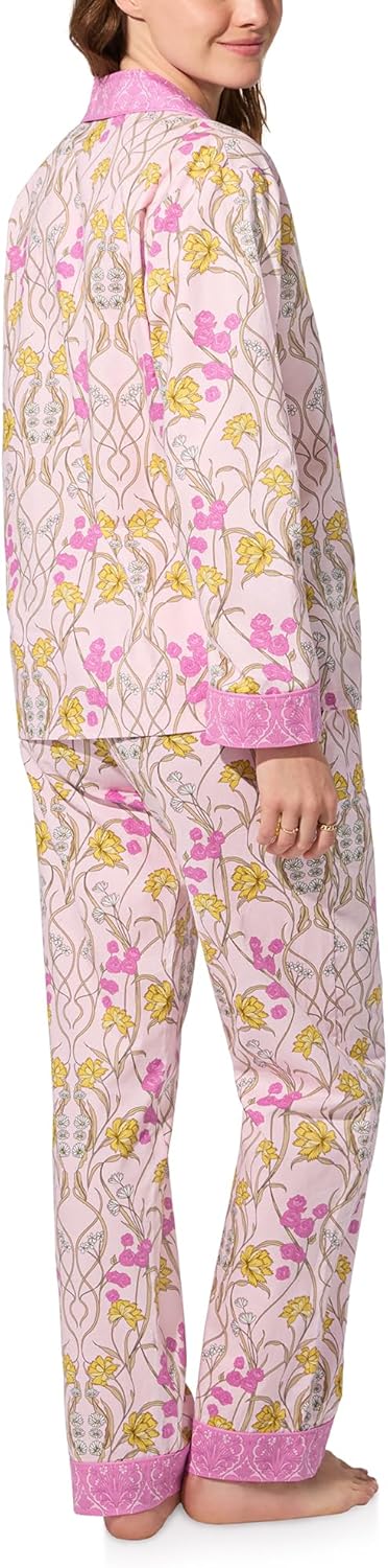 Bed Head PJs Womens Long Sleeve Notch Collar & Full Length Pants Sleepwear Pajama Set, Organic Cotton - Image 3