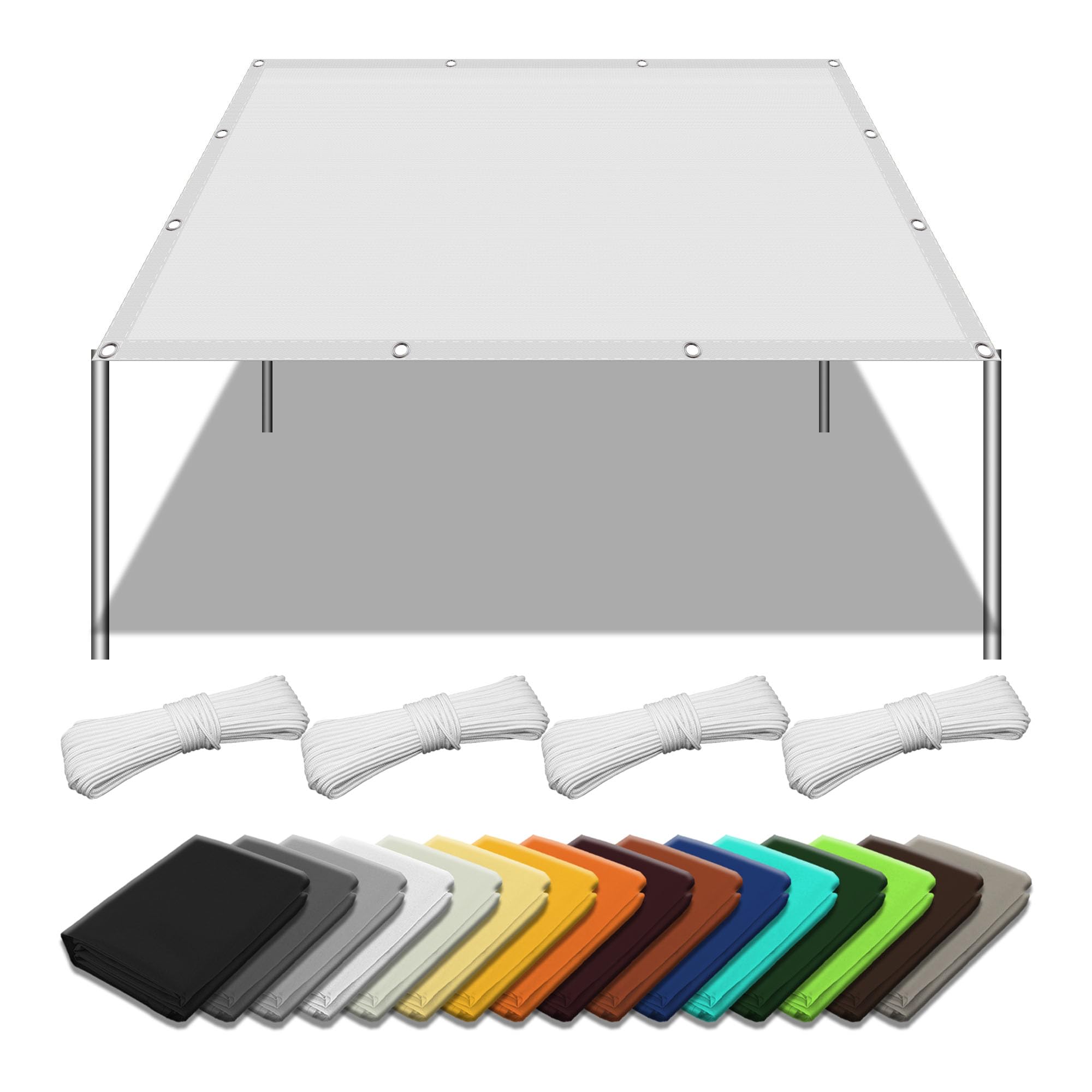 Protection rayons UV et pluie voile d'ombrage rectangulaire blanc de jardin