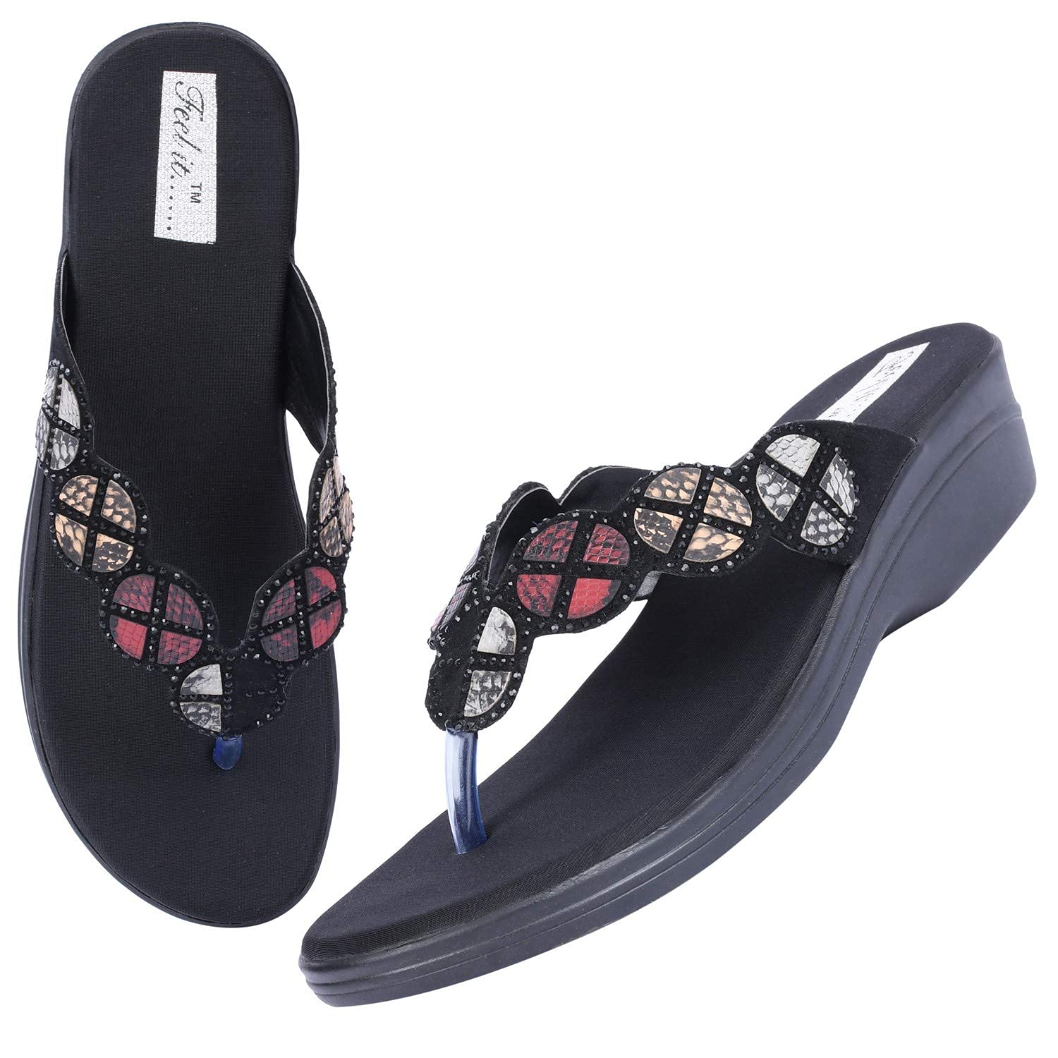 Feel it Suede Comfort Wear Wedge Heels for Womens & Girls A-1063-BLACK-36 (B08FYNP1T2) Amazon Price History, Amazon Price Tracker