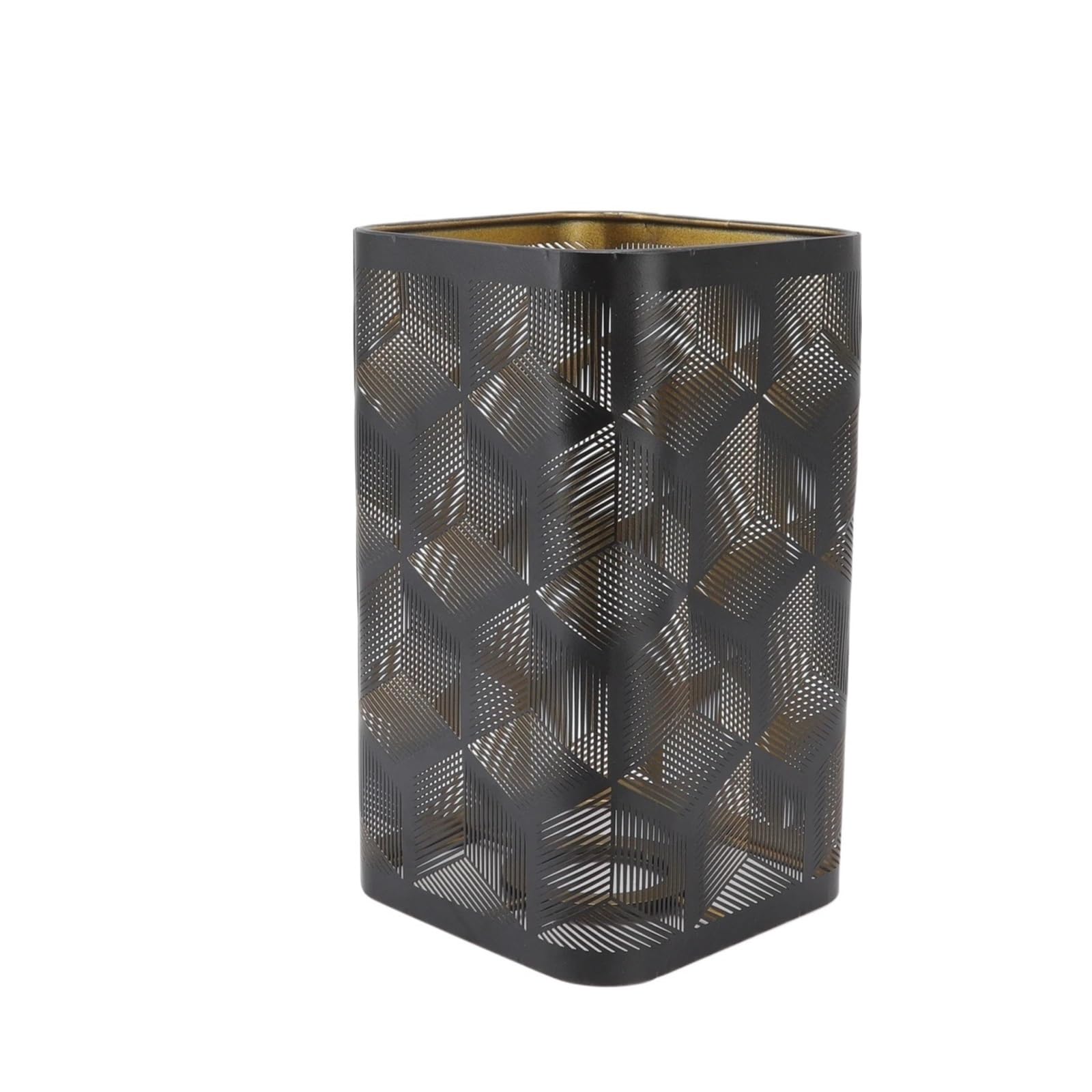 Metal Lamp Cover Antique Lamp Shade Hollow Carving Metal Cylindrical Circular Pattern E27 E26 Detachable Decorative Nightstand Table(Size C)