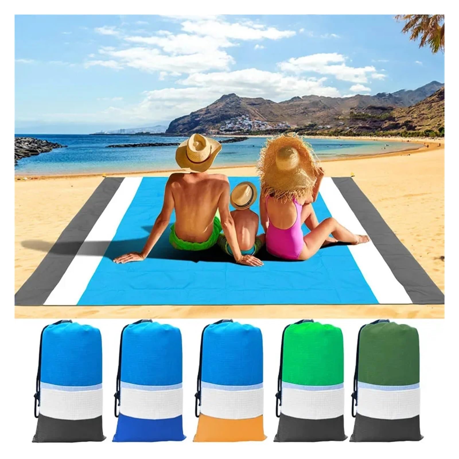 Tapis De Pique Nique Tapis de Plage Pliable imperméable 2 x 2,1 m(Style 11,200cm x 210cm)