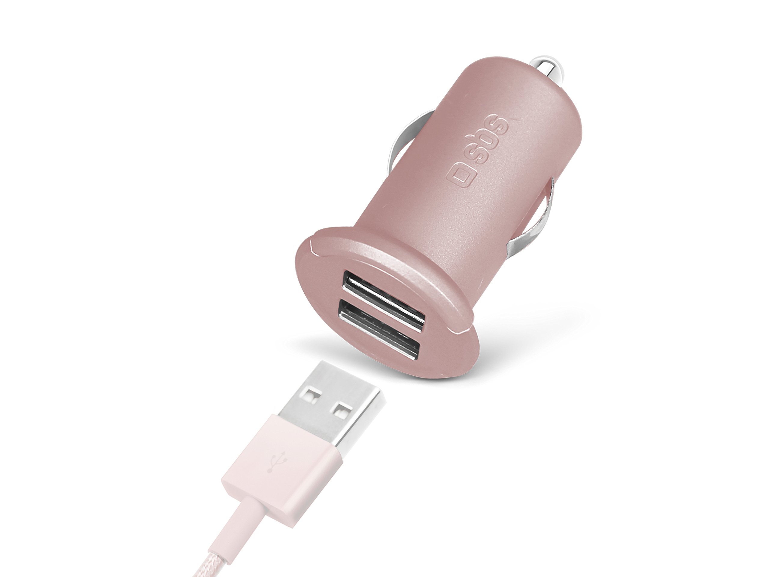 Sbs 5513 2 Mini Girişli Usb Araç Şarj Cihazı, Pembe
