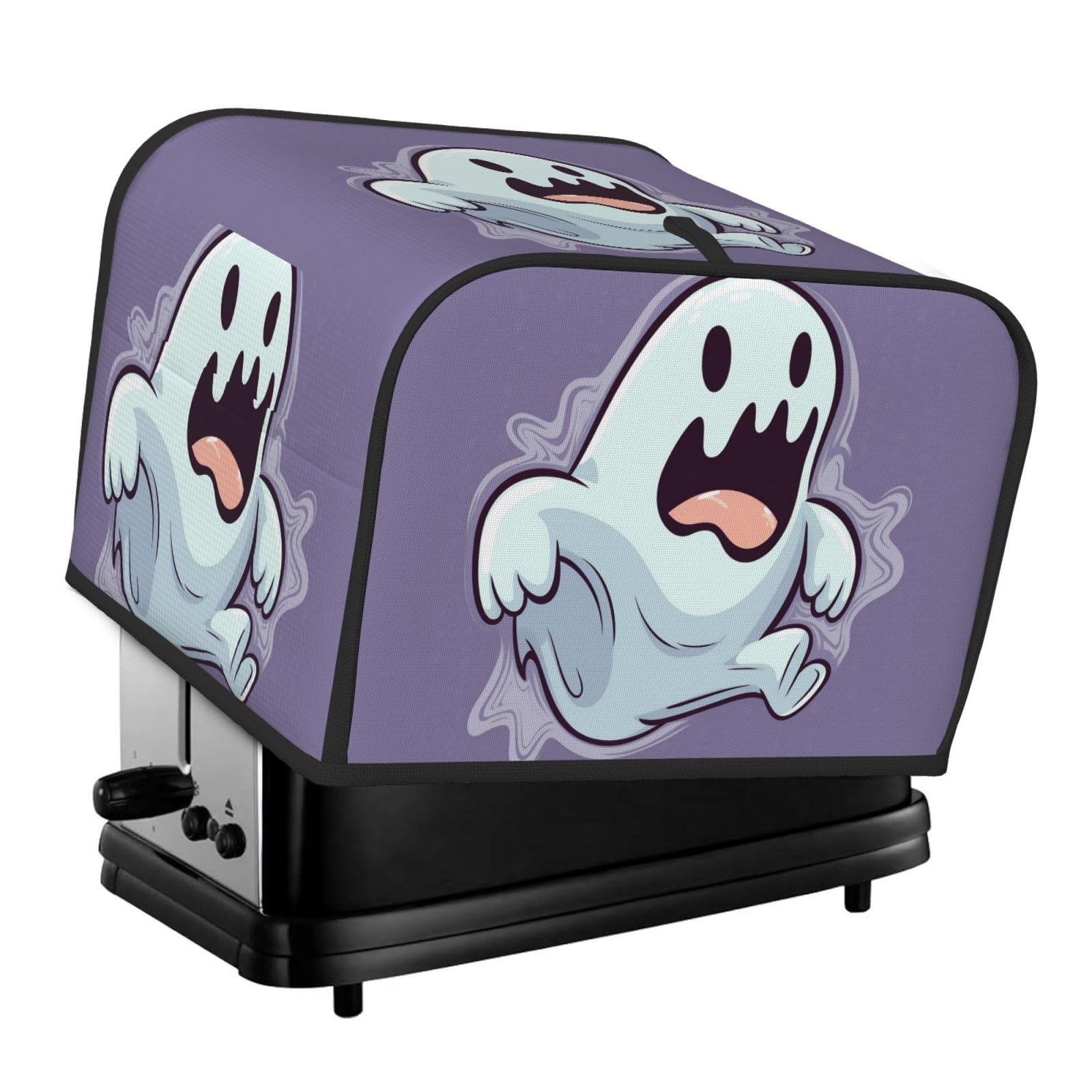 4 Slice Toaster Cover with Two Pockets for Storing knife Super Soft Appliance Covers Cartoon ghost Dust Cover for Kitchen Small Oven-Cover Kitchen Bread Machine Protector Covers