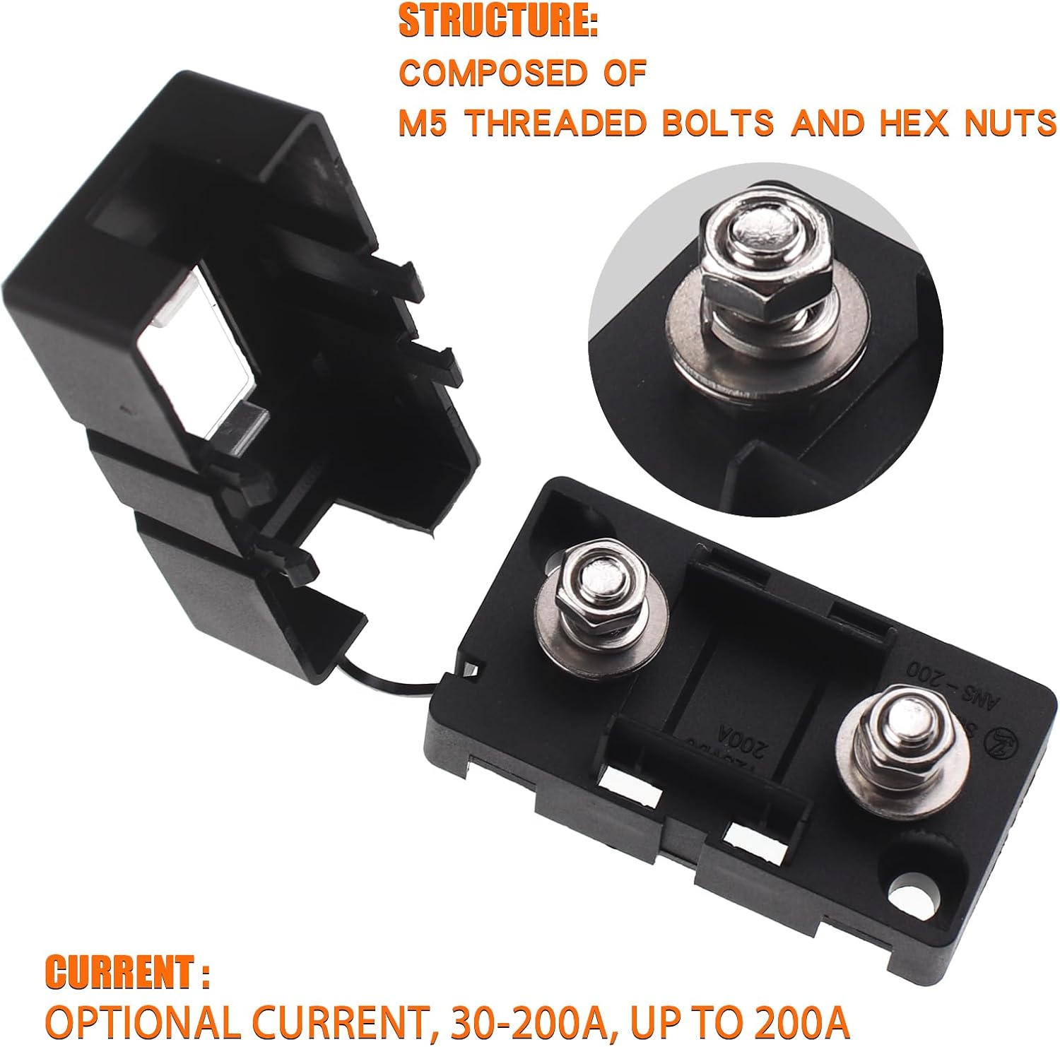 60Amp AMI/Midi Fuse Holder with Bolt-on AMI/Midi Fuse for Cars Trucks (Pack of 2)