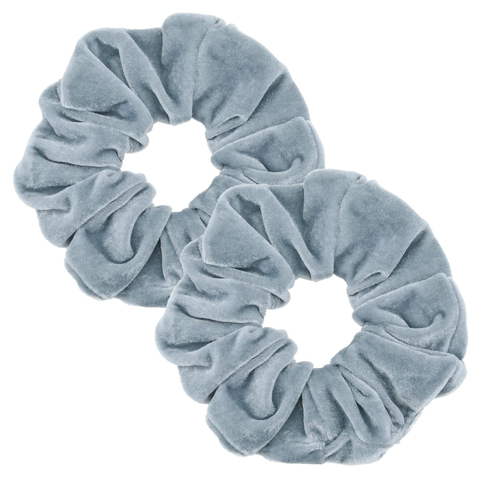 Photo 1 of 2 Pcs Gray Color Large Size Scrunchies for Women Hair Elastic Bands