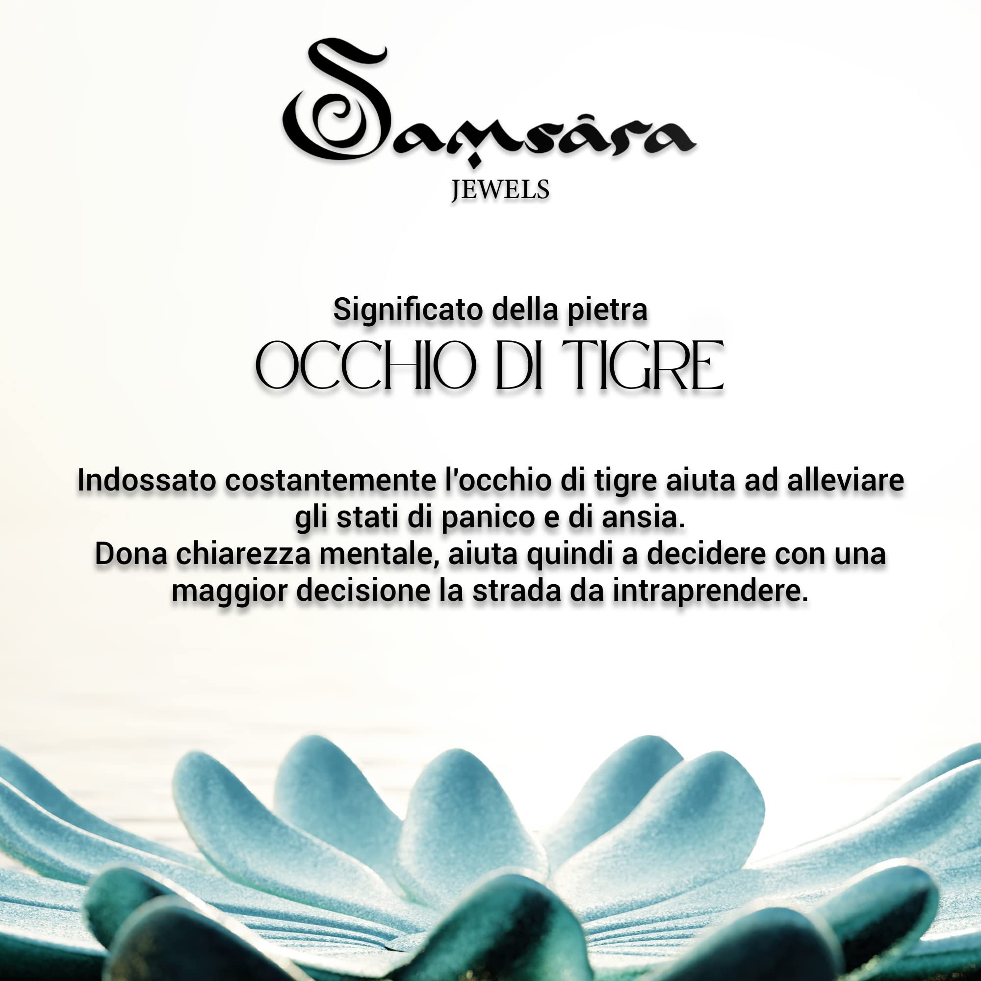 Samsara Bracciale Tibetano Buddista - shamballa con pietra Occhio di Tigre - Filo in cotone cerato marrone