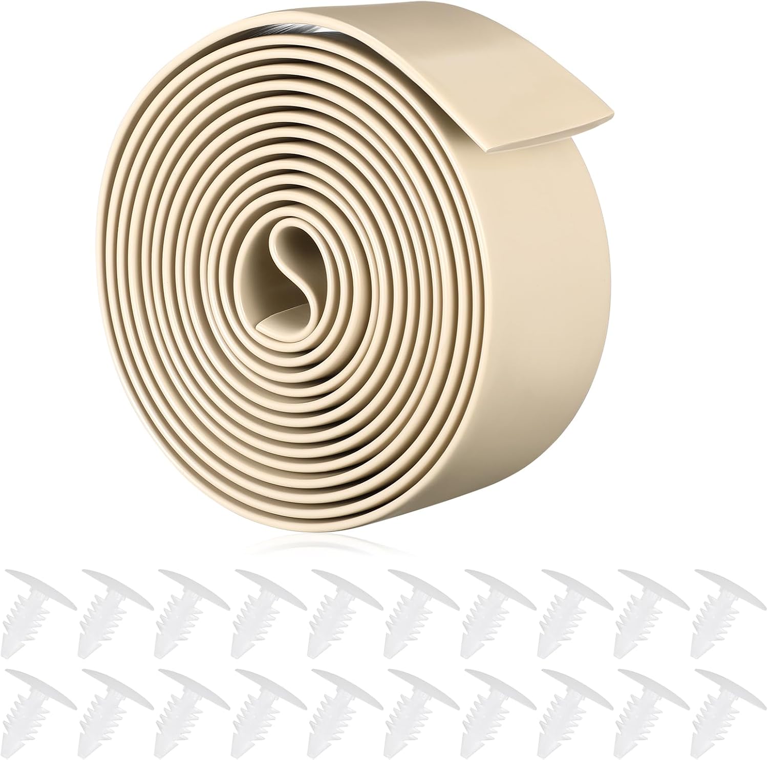 Landical Lawn Chair Webbing Vinyl Straps for Patio Chairs Repair Replacement Kit 2 Inch x 10 ft Straps with 20 Pcs Rivets for Summer Garden Furniture(Driftwood)
