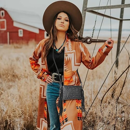 Miniatura 3 de Montana West Bolso cruzado estilo Western para mujer, bolso de mano de pulsera