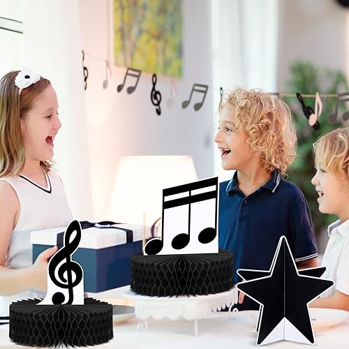 Miniatura 7 de Sureio Paquete de 8 notas musicales para decoración de fiestas, centros de mesa para mesa temática de música, decoración de mesa para escuela, aula,