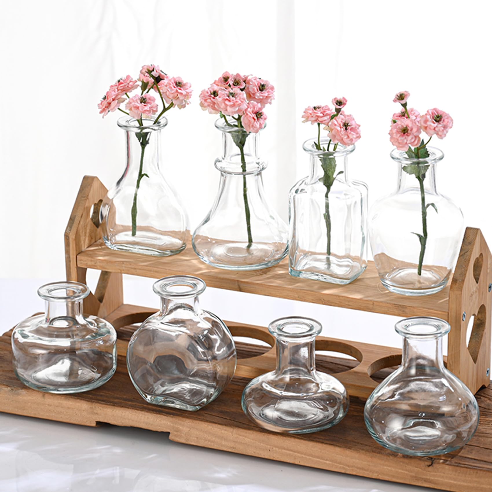 Lot de 8 vases en verre transparent pour sublimer facilement vos fêtes et banquets