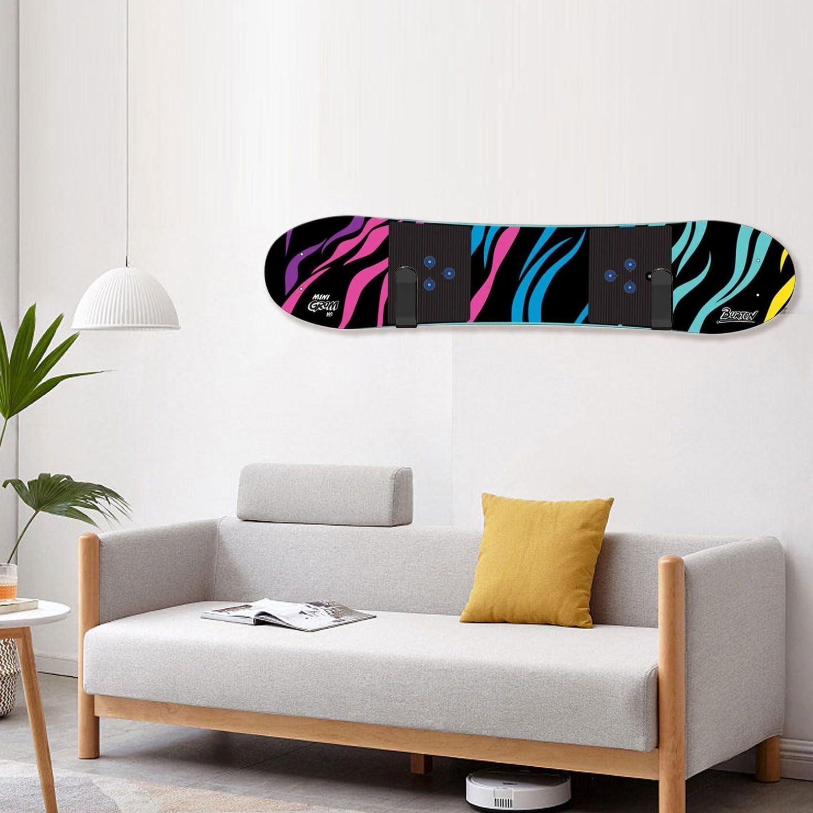 Soporte de Pared para Snowboard Horizontal Estante de Exhibición para Longboards, Snowboards, Tablas de Surf