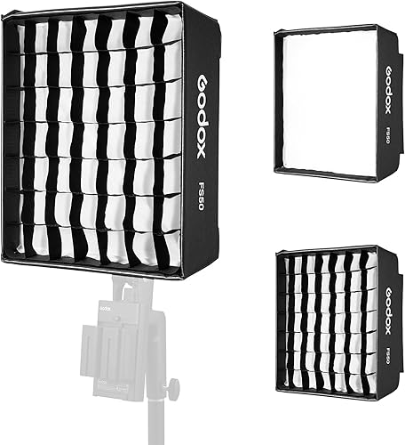 Godox Caja de luz rectangular FS50 con rejilla para paneles de luz flexibles Godox FH50BI FH50R
