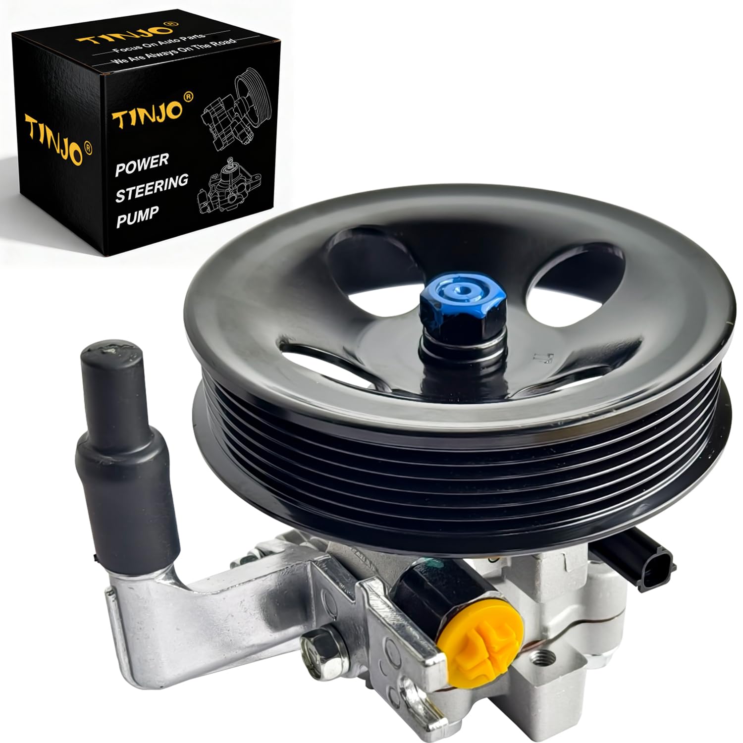 571002P200 Power Steering Pump with Pulley Fits for Hyundai Santa Fe 2.4L L4 2010-2012, Compatible for Kia Sorento 2.4L L4 2011-2013, Power Assit Pump