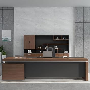 Luxury Office Desk, Rectangular L Shaped Desk, Table Top Computer Desk Office Executive Desk Stand Up Desk Business Furniture for Home Office