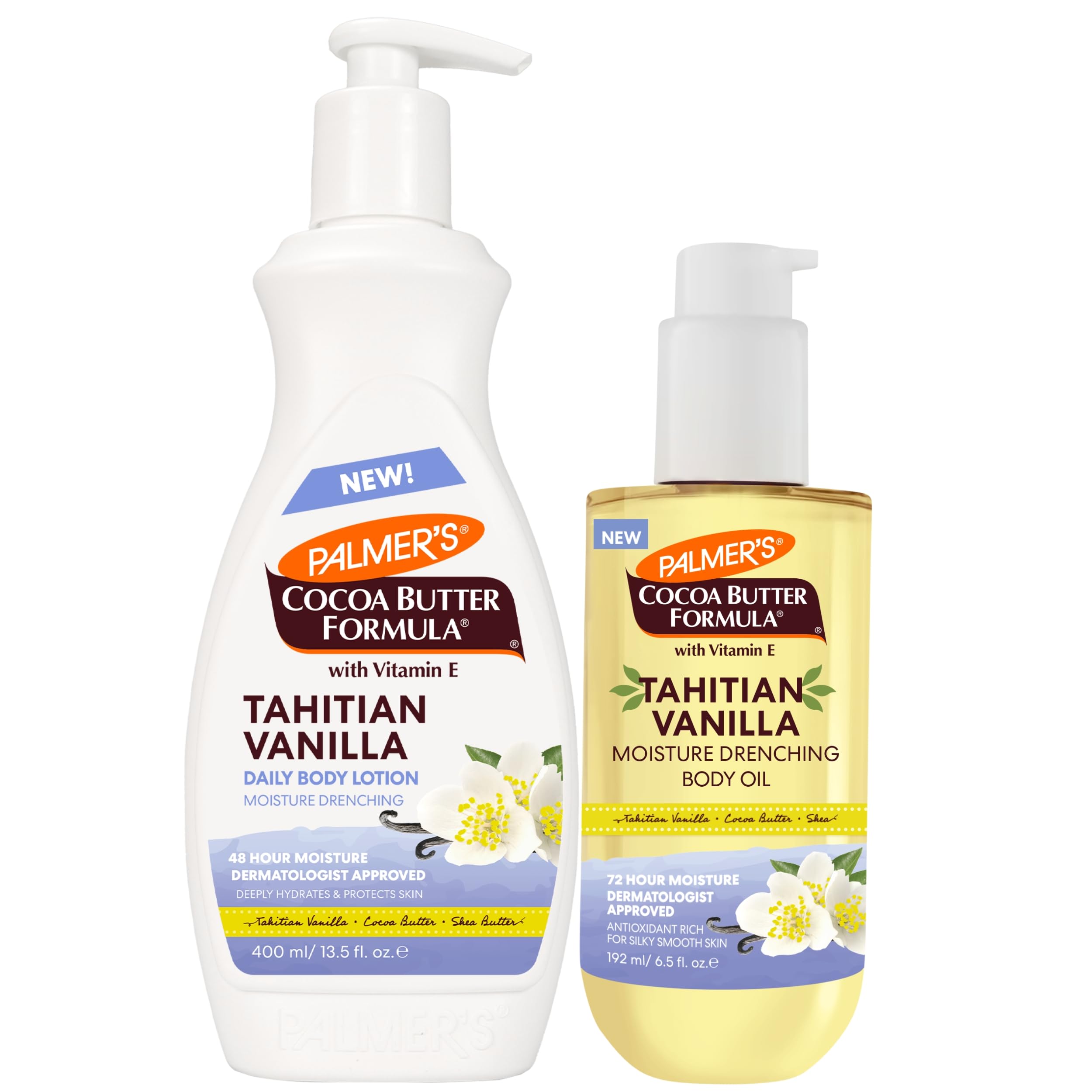 Palmer's Cocoa Butter Tahitian Vanilla Lotion (13.5 Oz) + Oil (6.5 Oz)