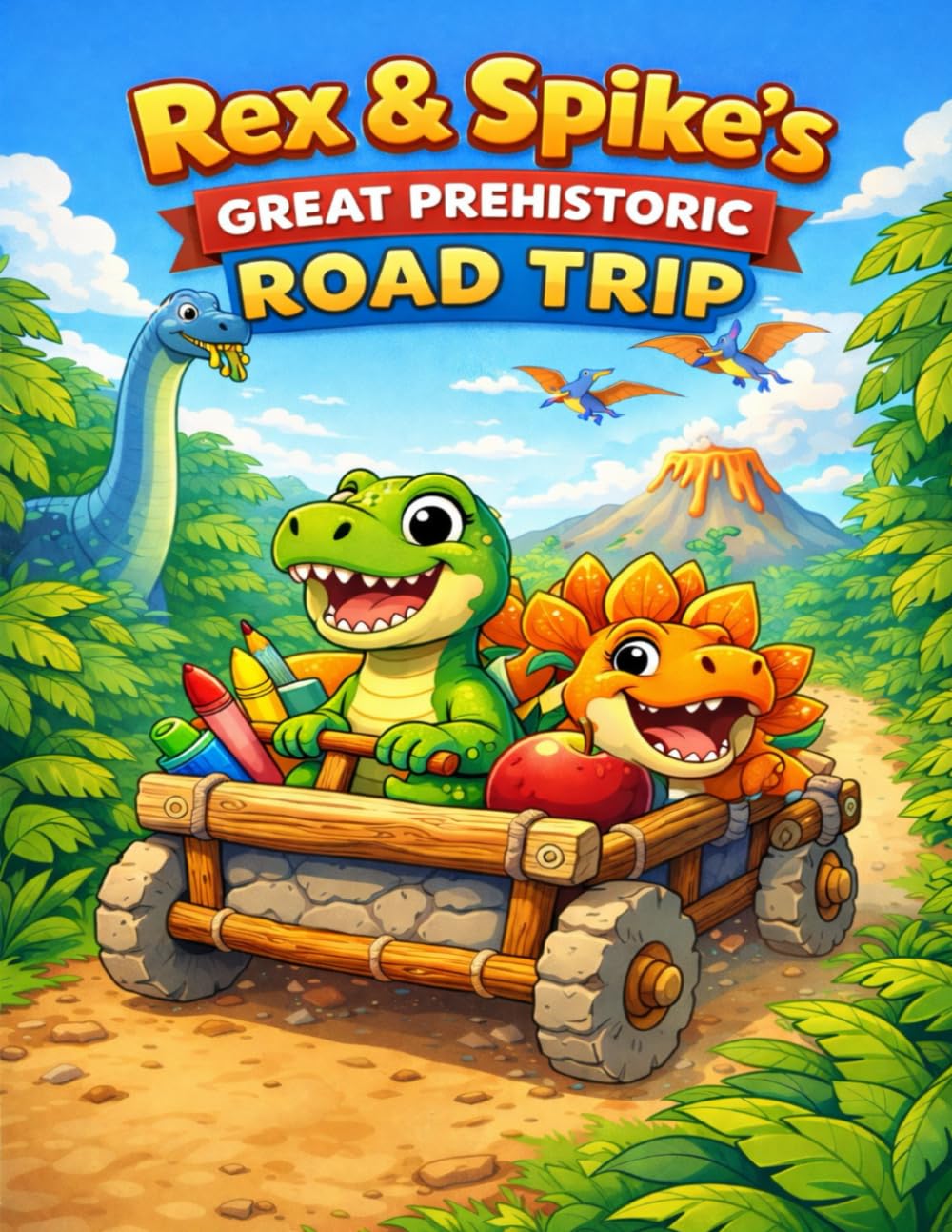 Rex & Spike's Great Prehistoric Road Trip: A Fun Coloring & Activity Book for Kids