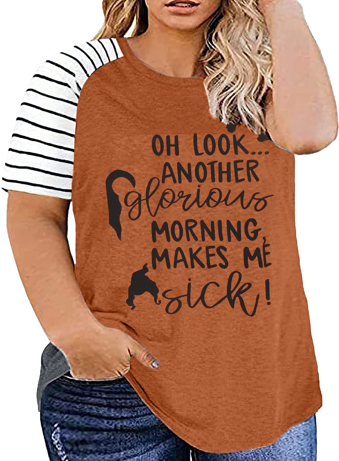 Plus Size Sanderson Sisters Shirt Womens Funny Hocus Pocus Oh Look Another Glorious Morning Makes Me Sick Tees