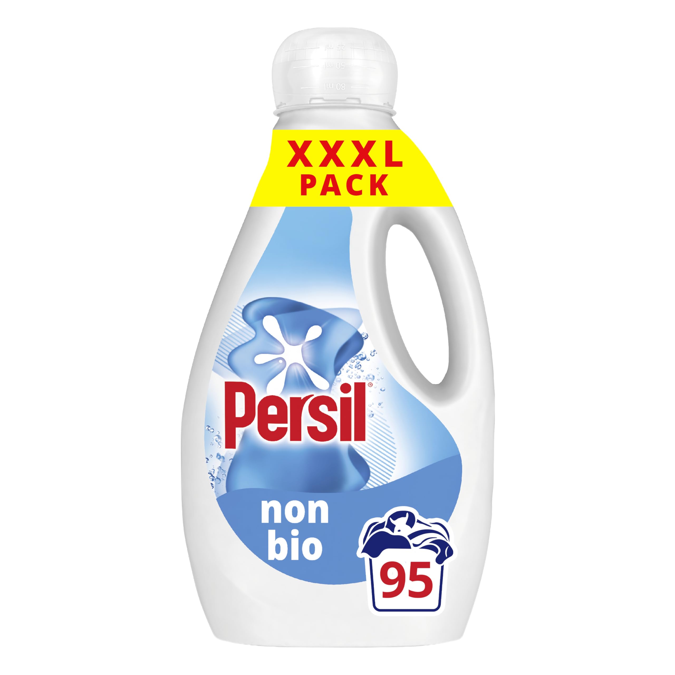 Persil Non Bio Laundry Washing Liquid Detergent outstanding stain removal in quick & cold washes tough on stains, gentle next to sensitive skin 95 washes (2.565 L)