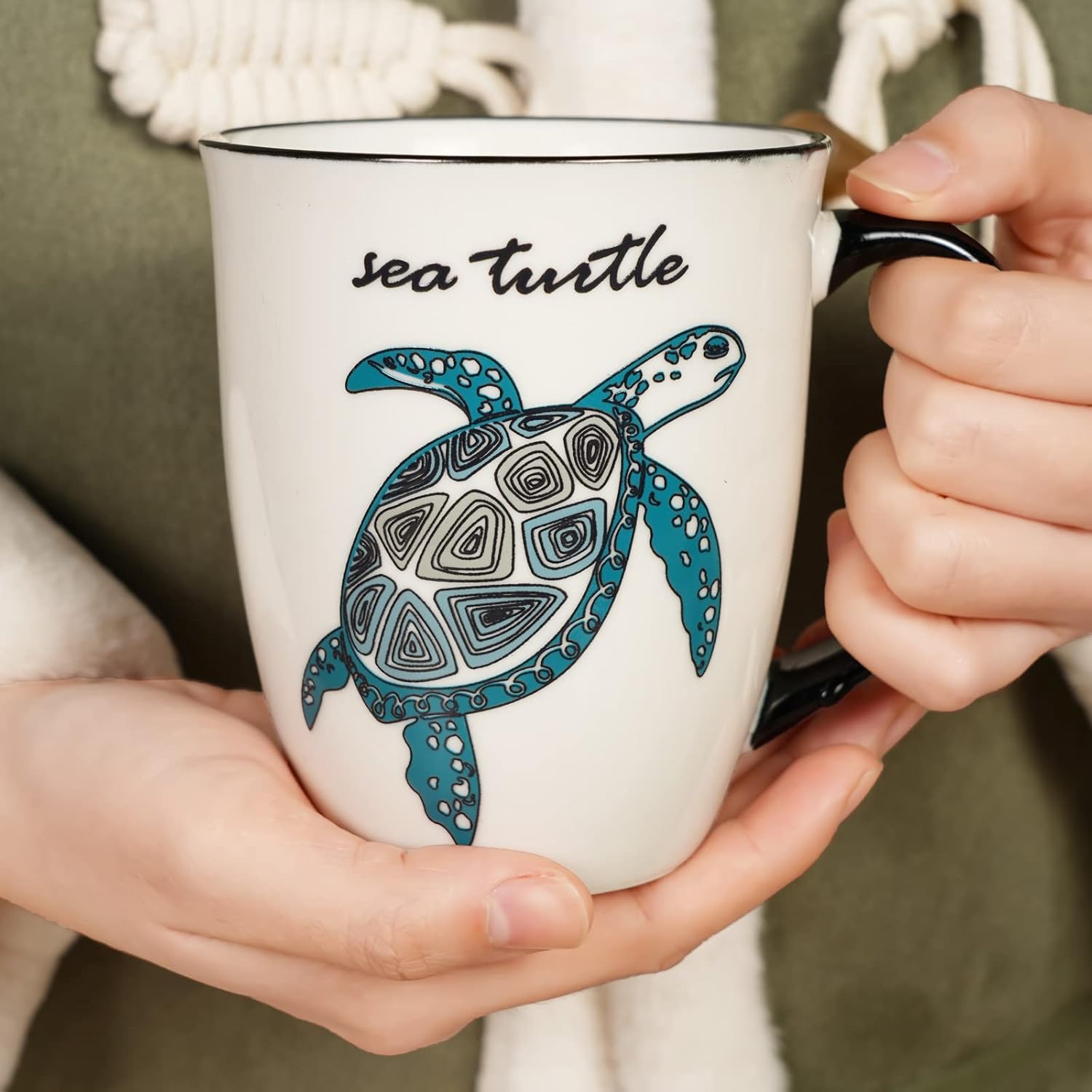Sea Turtle Heat Changing Coffee Mug - Color Changing Mug - Ceramic Coffee Mug for Men Women Black and White - Image 6
