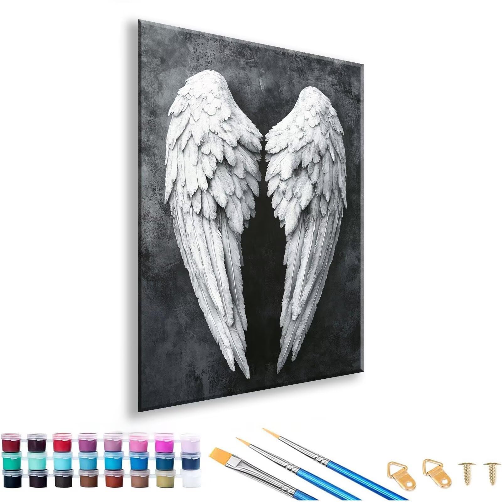 Peinture par Numeros pour Adulte Ange Peinture Numero Enfant Aile Paint by Numbers Débutants, Bricolage Adulte Painting by Numbers pour Décoration Murale 80 x 110 cm, Cadeau Femme Sans Cadre E-9