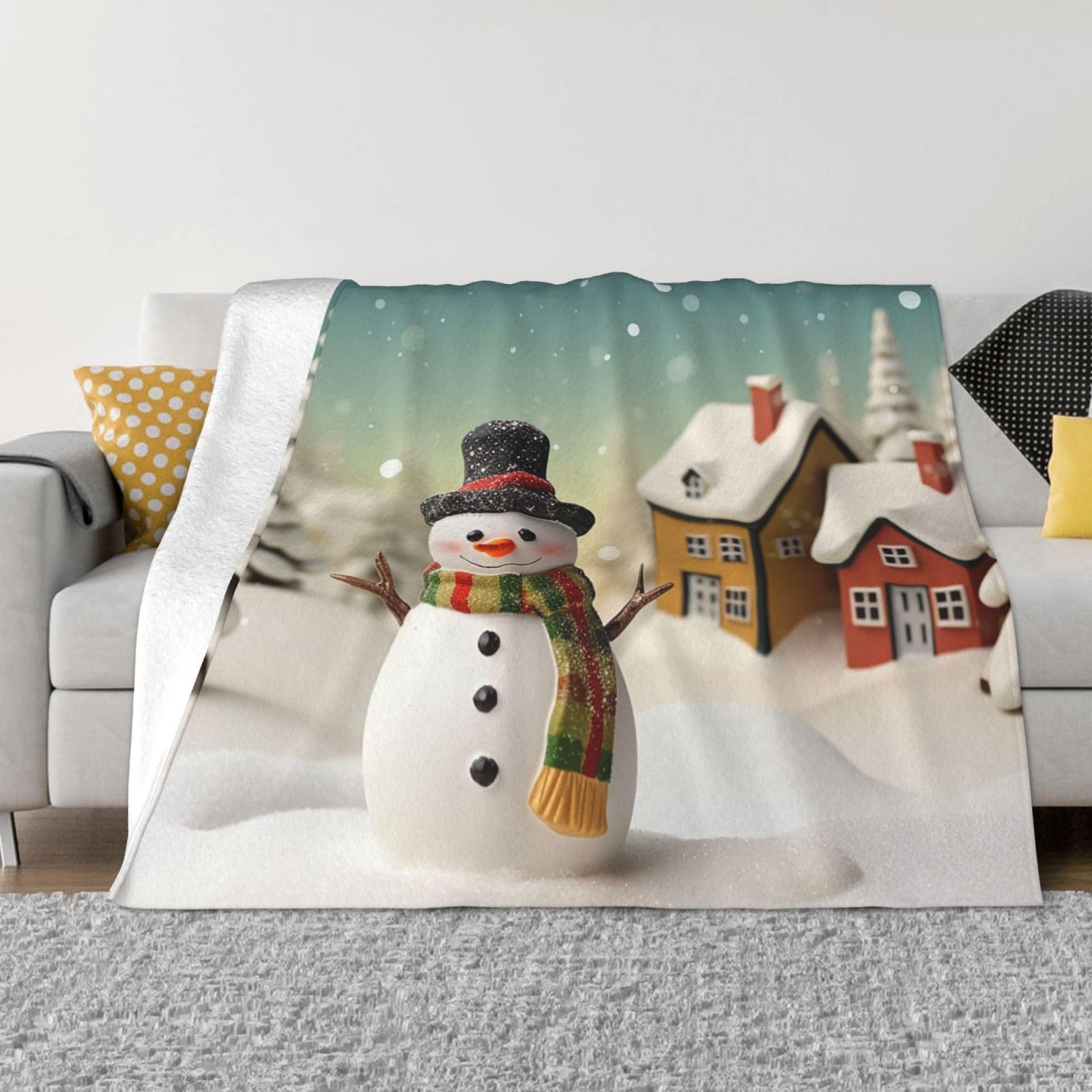 Couverture de lit en flanelle pelucheuse jeté haut de gamme réversible et doux
