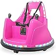 Kidzone 6V Electric Ride On Bumper Car for Kids & Toddlers 1.5-6 Years Old, DIY Sticker Baby Bumping Toy Gifts W/Remote Control, LED Lights & 360 Degree Spin, ASTM Certified